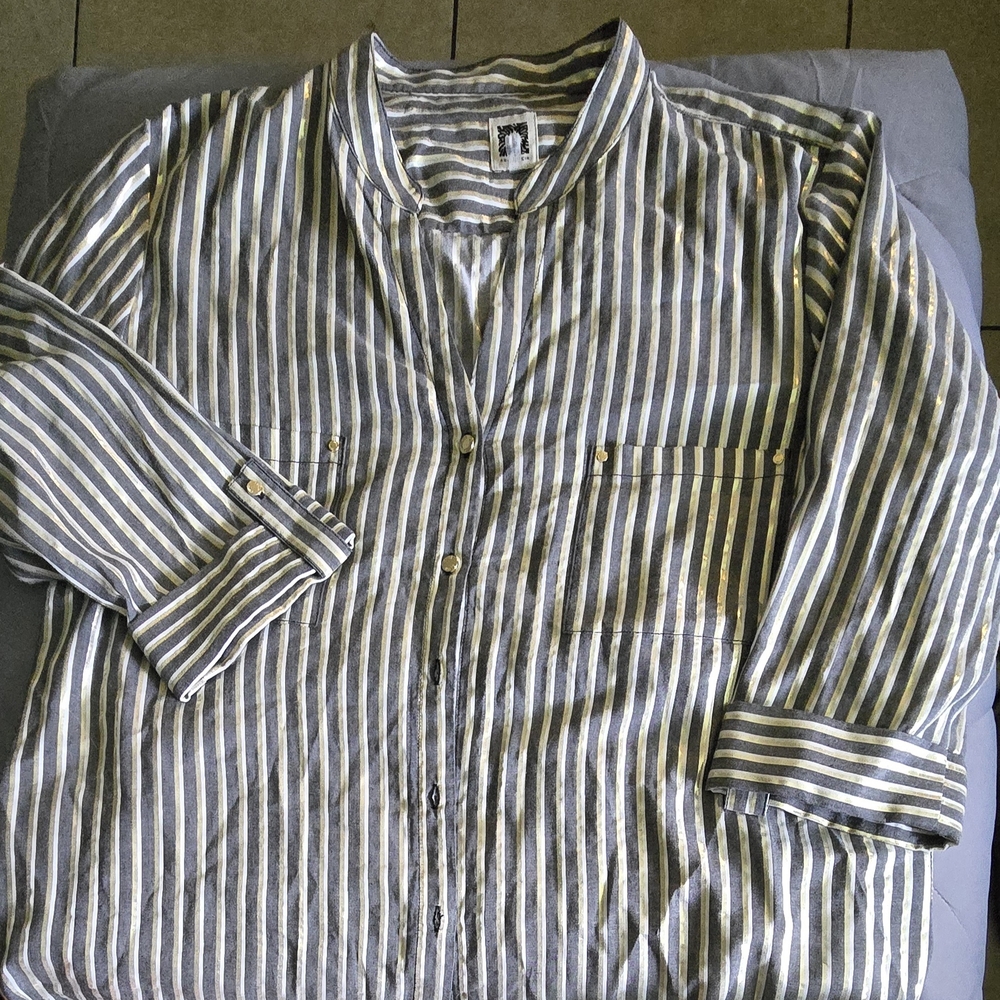 Striped Button-Up Shirt